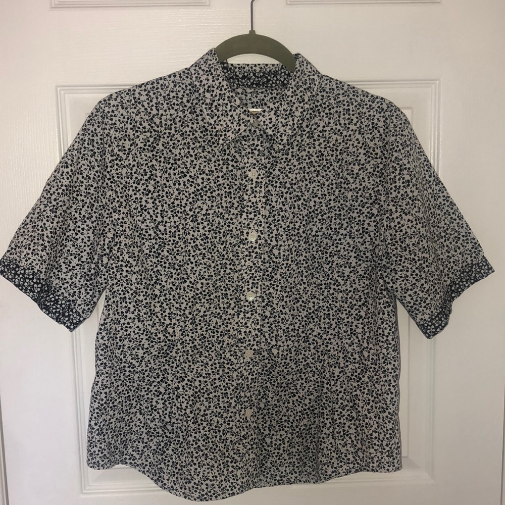 WOMENS TALBOTS BLACK & WHITE SHIRT - SIZE M